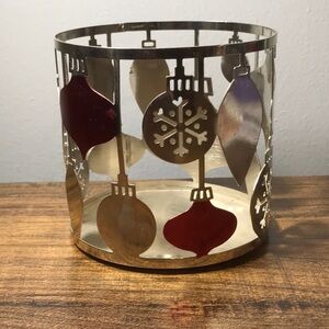 Sonoma silver & red ornament style candle holder. New without tags.